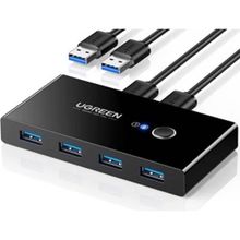 Product image of სვიჩი UGREEN US216 (30768), 2 In 4 Out USB 3.0 Sharing Switch Box, Black