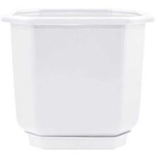 Product image of ALEANA დამა 8x8 თეთრი მცენარის პლასტმასის ქოთანი სადგამით