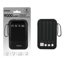 Product image of 9000mAh Mini Power Bank with 4 Cables C108 Black პორტატული დამტენი