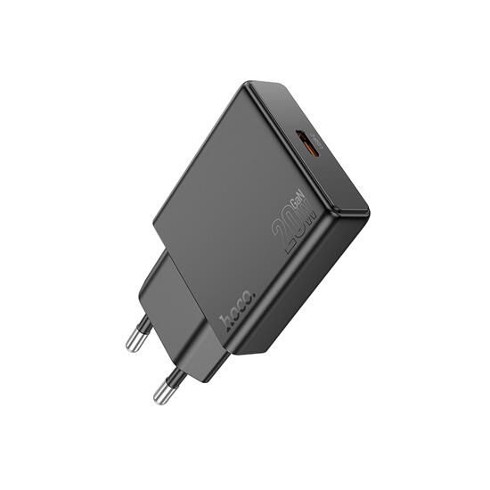 hoco-delgado-single-port-pd20w-charger-n37-eu-black-adapteri-20w-photo-2