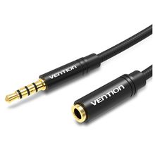 Product image of VENTION BHBBI Cotton Braided 3.5mm Audio Extension Cable 3M Black Metal Type