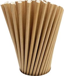 Product image of ქაღალდის სასრუპი კრაფტი 100ც Ø 6 მმ · 20 სმ