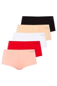 Product image of U.S. Polo Assn. 67004 ქალის ტრუსი 5 ცალი (შავი, კრემისფერი, თეთრი, წითელი, ვარდისფერი)