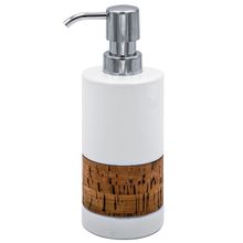 Product image of 2124501 თხევადი საპნის კონტეინერი Soap dispenser Corky, white, pump colour: chrome, ceramics/ cork / ABS