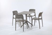 Product image of COMFORT ROOM თურქული პლასმასის მაგიდა და 4 სკამი ნაცრისფერი