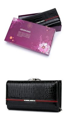Product image of ChantArea შავი ნატურალური ტყავის ქალის საფულე რელიეფური ზედაპირით