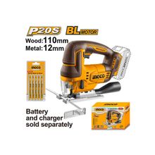 Product image of INGCO CJSLI1008 20V უნახშირო Li-Ion უსადენო ბეწვა ხერხი