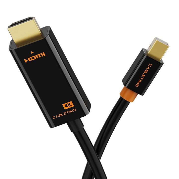 cabletime-ct-av586-p01g4k60r-sg015-premium-cabletime-mini-dp-to-hdmi-hdtv-adapter-cable-audio-video-support4k60hz-black