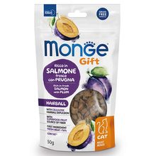 Product image of MONGE GIFT Cat Meat Minis Hairball Salmon with artichoke 50X12 კატის საკვები