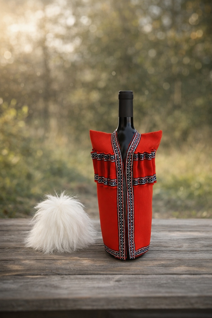 winewear-nanu-006ghvinis-botlis-dekoratiuli-chokha-tsiteli-vertskhlisferi-kantit-photo-2