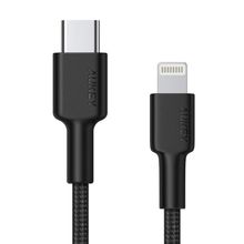 Product image of iOS/ Lightning / Aukey Nylon Braided USB-C to Lightning Cable 1M Black