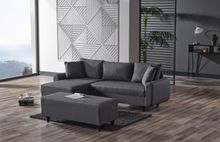 Product image of კუთხის დივანი Flavia პუფით ნაცრისფერი (KG1082)