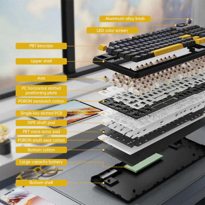 attack-shark-keyboard-mechanical-x98-pro-1khz-gaming-klaviatura-photo-4