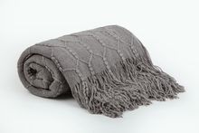 Product image of პლედი - HONEYCOMB KNITTED ACRYLIC SOFA THROW 130X170 CM LIGHT GREY