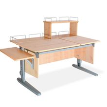 Product image of სამეცადინო მაგიდა ერგო ეკო75/40 გვერდითა თაროთი, უკანა ერთ და ორ იარუსიანი თაროთი