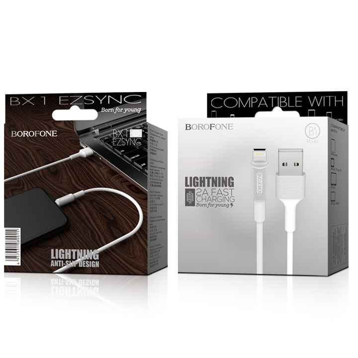 borofone-bx1-ezsync-lightning-usb-cable-white-photo-2
