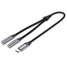 Product image of VENTION BGPHY USB-C Male to TRS Audio & Mic Jack  0.3M Gray Aluminum Alloy Type აუდიო კაბელი