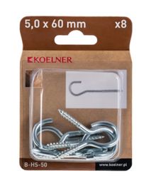 Product image of ანკერი ჭერის კაუჭით Koelner M5x60 მმ 8 ც B-HS-50