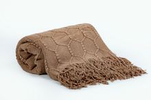 Product image of პლედი - HONEYCOMB KNITTED ACRYLIC SOFA THROW 130X170 CM MOCHA