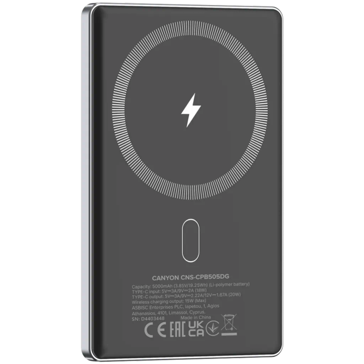 canyon-power-bank-oncharge-505-slim-magsafe-5000mah-pd20w-dark-grey-usadeno-damteni-photo-4