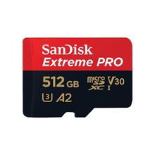 Product image of SanDisk 512GB Extreme PRO microSDXC UHS-I V30 A2 200MB/s SDSQXCD-512G-GN6MA Micro-SD ბარათი