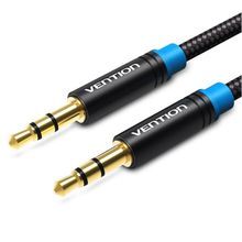 Product image of VENTION P350AC050-B-M Cotton Braided 3.5mm Male to Male Audio Cable 0.5M Black Metal Type