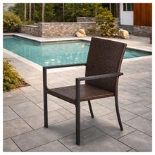 Product image of 58X66X85 სმ ყავისფერი ბაღის სკამი გარე გამოყენებისთვის