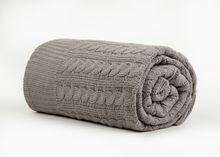 Product image of ნაქსოვი გადასაფარებელი - BRAID KNITTED BEDSPREAD 220X240 CM GREY
