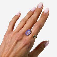 Product image of Her Store ტიტანის მოოქროვილი ბეჭედი იასამნისფერი თვლით