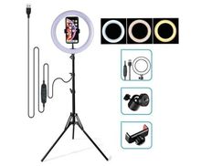 Product image of QX-260 სელფის ლედ განათება (26სმ) + სამფეხა შტატივით