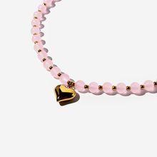 Product image of ტიტანის მოოქროვილი ყელსაბამი ვარდისფერი ქვებით