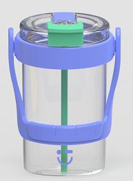 Product image of ბოთლი/Large Capacity Plastic Bottle with Strap 1000mL(Blue)