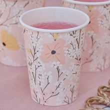 Product image of ქაღალდის ჭიქა Pink Floral 8ც