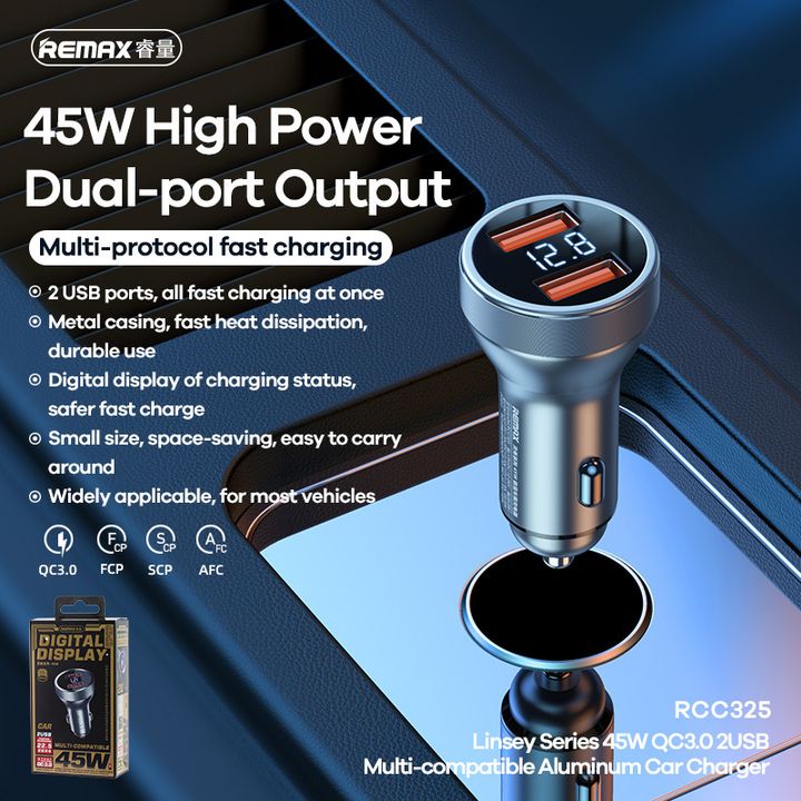 remax-linsey-series-45w-qc30-2usb-multi-compatible-aluminum-car-charger-rcc325-tarnish-manqanis-damteni-photo-4