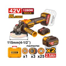 Product image of INGCO CAGLI4128112 1280W უნახშირო უსადენო კუთხის სახეხი მანქანა