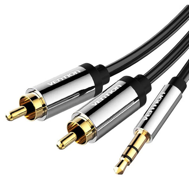 vention-bcfbg-35mm-male-to-2rca-male-audio-cable-15m-black-metal-type-photo-2