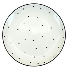 Product image of MINISO Black and White Polka Dot Ceramic Plate კერამიკის თეფში