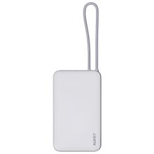 Product image of Power Bank/ Aukey PB-Y53 15W 10000mAh Spark Sling Lite Slim Power Bank with Buit-in USB-C Cable White