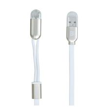 Product image of REMAX TWINS Cable RC-025t (Metal box) White 2IN1 charging and syncing