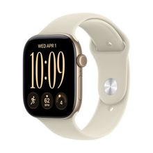 Product image of Apple Watch Series 12 GPS 42mm Light Gold Aluminium Case with Sand Sport Band S/M სმარტ საათი