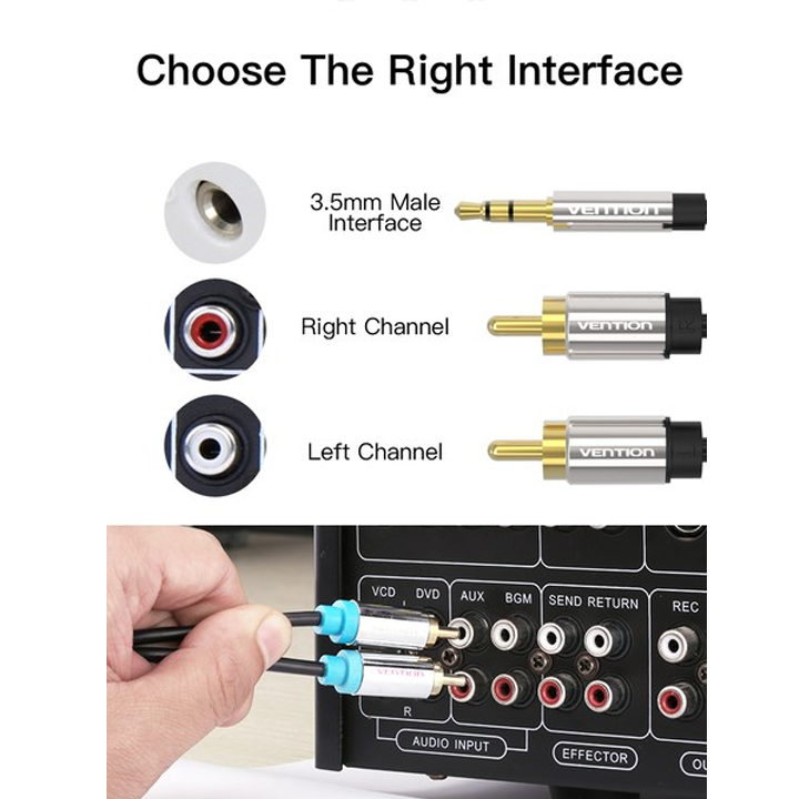 vention-bcfbh-35mm-male-to-2rca-male-audio-cable-2m-black-metal-type-photo-2