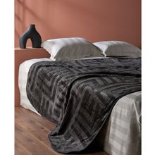 Product image of MANAMO VIZON BLANKET LINES GREY 160X220 საწოლის გადასაფარებელი პლედი