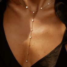 Product image of ტიტანის მოოქროვილი გრძელი ყელსაბამი გულებით