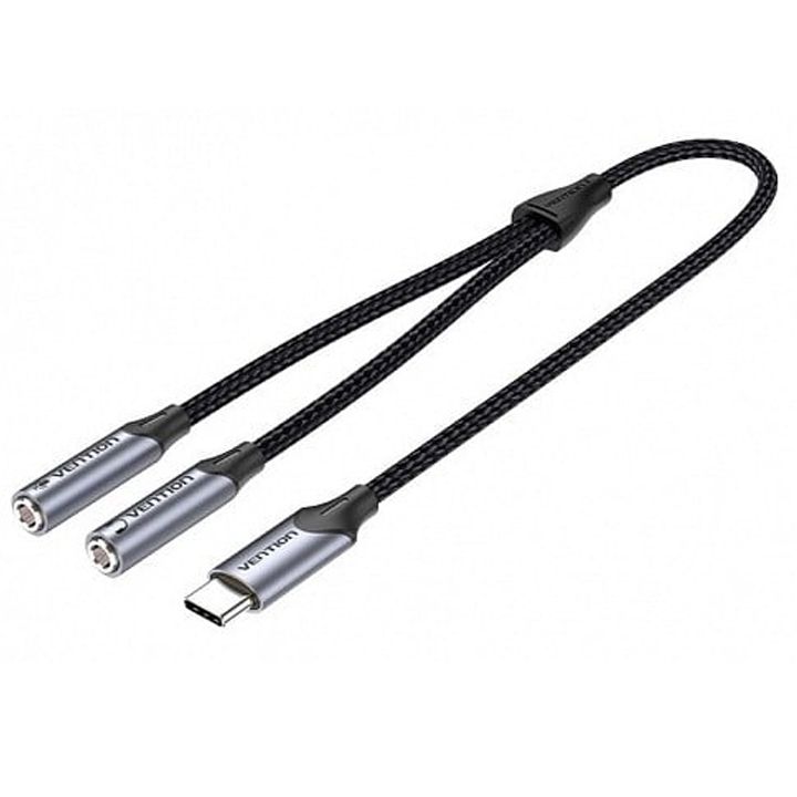vention-bgphy-usb-c-male-to-trs-audio-mic-jack-03m-gray-aluminum-alloy-type-audio-kabeli
