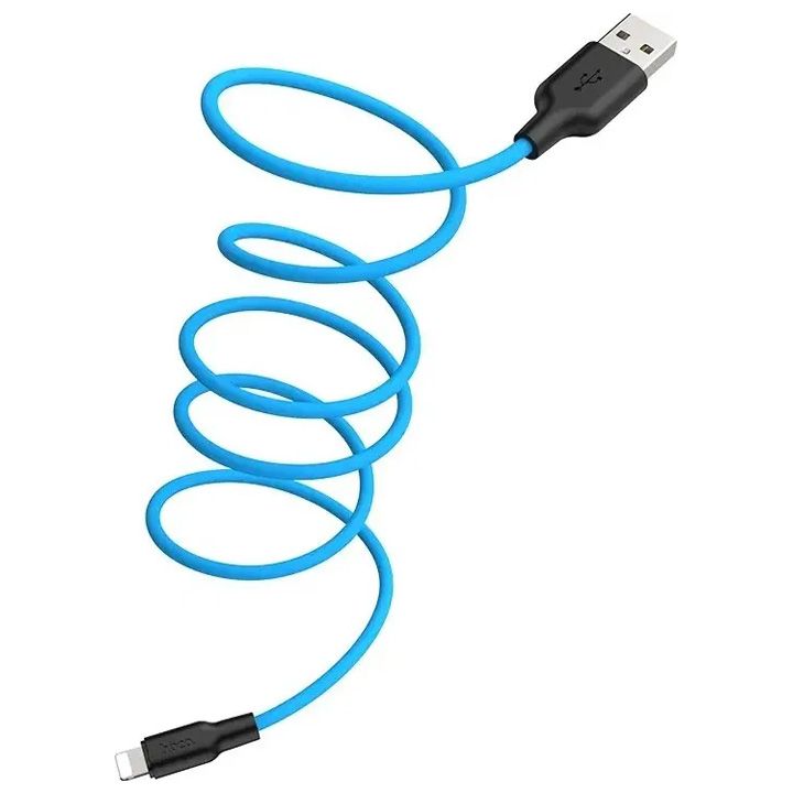 hoco-x21-plus-silicone-charging-cable-for-lightning-blackblue-photo-2
