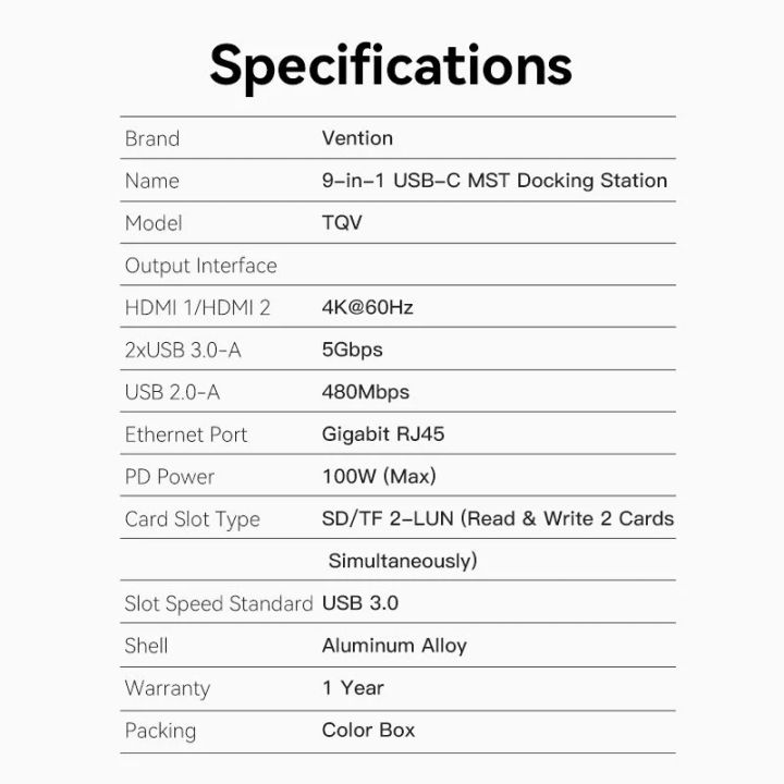 vention-tqvhb-usb-c-to-hdmi-x-2usb-30-x-2usb-20rj45sdtfpd-mst-docking-station-usb-habi-photo-4