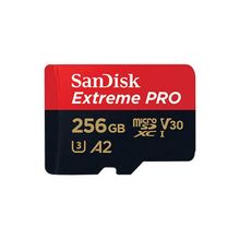 Product image of SanDisk 256GB Extreme PRO microSDXC UHS-I V30 A2 200MB/s 256GB SDSQXCD-256G-GN6MA Micro-SD ბარათი