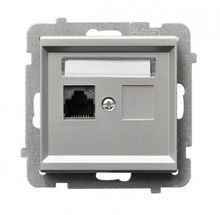 Product image of როზეტი კომპიუტერის Ospel Sonata GPK-1R/K/m/38 RJ45 Cat 5e 1 განყოფილებიანი ვერცხლი მქრქალი