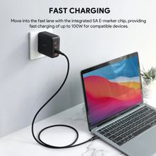 Product image of Android/ Type - C / Aukey CB-SCC102 Circlet Blink 100W Silicone PD Charge Cable 1.8M Black