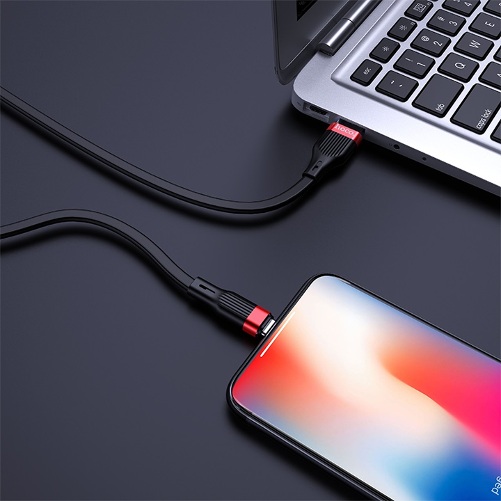 hoco-u72-forest-silicone-charging-cable-for-lightning-black-photo-3